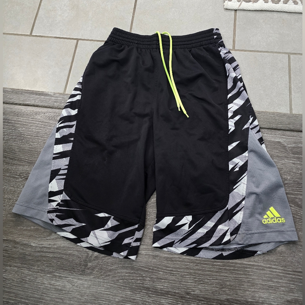 Adidas Men's Black and Gray Basketball Shorts